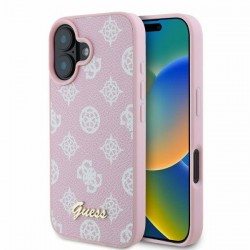 Guess iPhone 16 Hülle Case Cover MagSafe Peony Rosa Pink