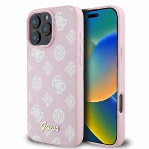 Guess iPhone 16 Pro Max Hülle Case Cover MagSafe Peony Rosa Pink