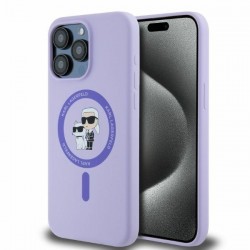 Karl Lagerfeld iPhone 15 Pro Max Case Magsafe Karl Choupette Purple