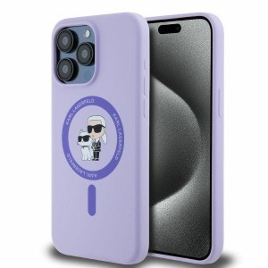 Karl Lagerfeld iPhone 15 Pro Max Case Magsafe Karl Choupette Purple