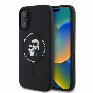 Karl Lagerfeld iPhone 16 Hülle Case Magsafe Karl Choupette Schwarz