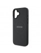 Guess iPhone 16 Plus Hülle Case Grained MagSafe Schwarz