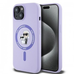 Karl Lagerfeld iPhone 15 Hülle Case Magsafe Karl Choupette Lila