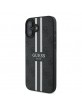 Guess iPhone 16 Plus Hülle Case MagSafe 4G Stripes Schwarz