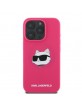 Karl Lagerfeld iPhone 16 Pro Max Hülle Case MagSafe Silikon Choupette Head Fuschia