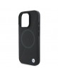 BMW iPhone 16 Pro Case Genuine Leather Cover Textured Black