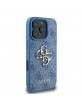 Guess iPhone 16 Pro Case Big Metal Logo 4G Blue