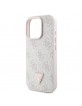 Guess iPhone 16 Pro Hülle Case 4G Triangle Strass Rosa Pink