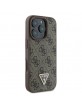 Guess iPhone 16 Pro Hülle Case 4G Triangle Strass Braun