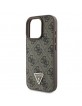 Guess iPhone 16 Pro Case 4G Triangle Rhinestone Brown