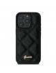 Guess iPhone 16 Pro Hülle Case Quilted Leather Schwarz