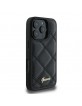 Guess iPhone 16 Pro Hülle Case Quilted Leather Schwarz