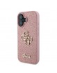 Guess iPhone 16 Hülle Case Glitter Fixed Big 4G Rosa Pink