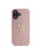 Guess iPhone 16 Case Glitter Fixed Big 4G Pink