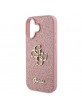 Guess iPhone 16 Hülle Case Glitter Fixed Big 4G Rosa Pink