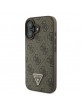 Guess iPhone 16 Case 4G Triangle Rhinestone Brown