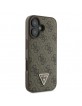 Guess iPhone 16 Hülle Case 4G Triangle Strass Braun