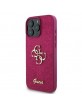 Guess iPhone 16 Pro Max Hülle Case Glitter Fixed Big 4G Rot