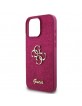 Guess iPhone 16 Pro Max Hülle Case Glitter Fixed Big 4G Rot