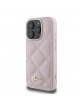 Guess iPhone 16 Pro Max Hülle Case Quilted Leather Rosa Pink