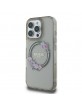 Guess iPhone 16 Pro Case MagSafe Ring Flowers Black