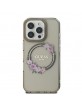 Guess iPhone 16 Pro Hülle Case MagSafe Ring Blumen Schwarz