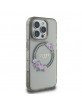 Guess iPhone 16 Pro Hülle Case MagSafe Ring Blumen Schwarz