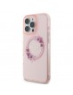 Guess iPhone 16 Pro Hülle Case MagSafe Ring Blumen Rosa Pink