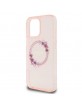 Guess iPhone 16 Pro Case MagSafe Ring Flowers Pink