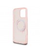 Guess iPhone 16 Pro Hülle Case MagSafe Ring Blumen Rosa Pink