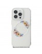 Guess iPhone 16 Pro Hülle Case MagSafe Ring Blumen Transparent