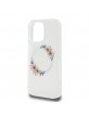 Guess iPhone 16 Pro Hülle Case MagSafe Ring Blumen Transparent