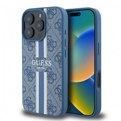 Guess iPhone 16 Pro Case MagSafe 4G Stripes Blue