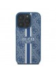 Guess iPhone 16 Pro Hülle Case MagSafe 4G Stripes Blau