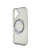 Guess iPhone 16 Hülle Case MagSafe Ring Blumen Schwarz