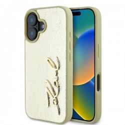 Karl Lagerfeld iPhone 16 Case Signature Script Gold