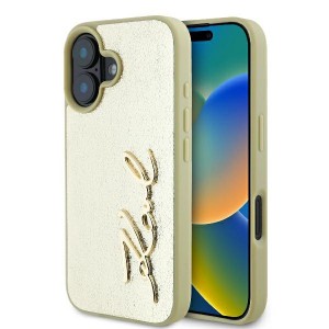 Karl Lagerfeld iPhone 16 Hülle Case Signature Script Gold