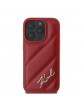 Karl Lagerfeld iPhone 16 Pro Max Hülle Case Quilted Script Rot