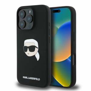 Karl Lagerfeld iPhone 16 Pro Hülle Case Magsafe Karl Head Schwarz