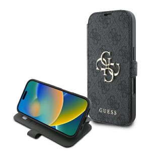 Guess iPhone 16 Pro Tasche Book Case Cover 4G Metal Logo Schwarz