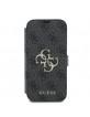 Guess iPhone 16 Pro Tasche Book Case Cover 4G Metal Logo Schwarz