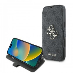 Guess iPhone 16 Plus Book Case Cover 4G Metal Logo Black