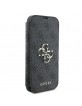 Guess iPhone 16 Plus Book Case Cover 4G Metal Logo Black