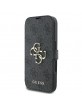 Guess iPhone 16 Book Case Cover 4G Metal Logo Black