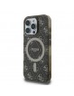 Guess iPhone 16 Pro Hülle Case MagSafe 4G Background Braun