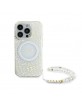 Guess iPhone 16 Pro Case MagSafe Pearl Strap White