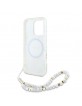 Guess iPhone 16 Pro Case MagSafe Pearl Strap White