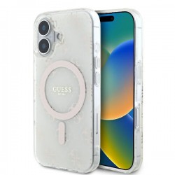 Guess iPhone 16 Plus Case MagSafe 4G Background White