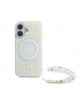 Guess iPhone 16 Plus Case MagSafe Pearl Strap White