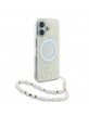 Guess iPhone 16 Plus Case MagSafe Pearl Strap White